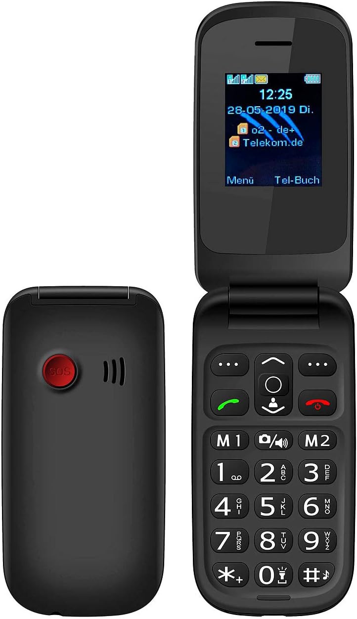 simvalley MOBILE Klapptelefon: Notruf-Klapphandy XL-949 mit Garantruf Easy, Dual-SIM und Bluetooth (