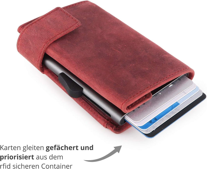 SecWal Kartenetui mit Münzfach Reissverschluss (Rot Hunter), Rot Hunter