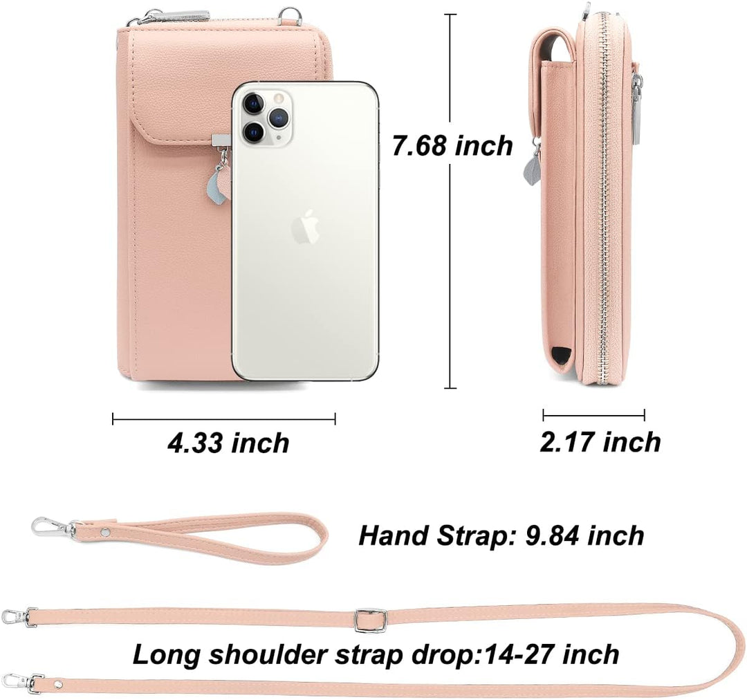 HNOOM Handytasche zum Umhängen RFID Schutz Geldbeutel Damen Umhängetasche Klein Crossbody Handytasch