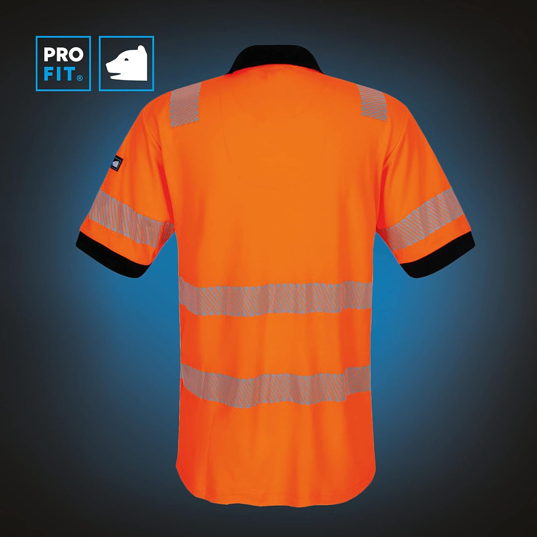 PRO FIT Warnschutz Poloshirt - EN ISO 20471 - UV-Schutz 40+ - Atmungsaktiv - Nachhaltiger Lyocellmix