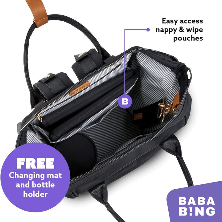 BabaBing! Mani Rucksack Veganes Leder Blush, Schwarz, Einheitsgrösse, Zeitgenössisch, Schwarz