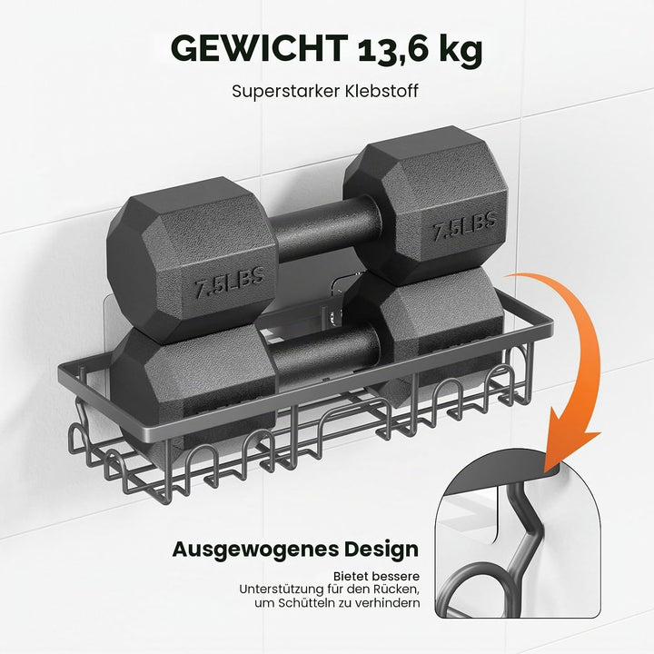 5 Stück Duschablage Ohne Bohren Edelstahl, Badezimmer Organizer Regal Zubehör, Seifen Zahnbürstenhal