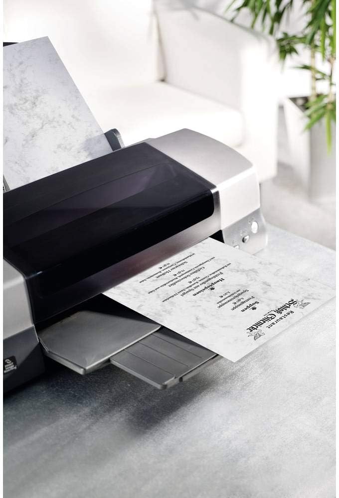 SIGEL T1080 Hochwertiges Marmor-Papier A4 grau (250 Blatt, 90 g) beidseitig marmoriert, Briefpapier,