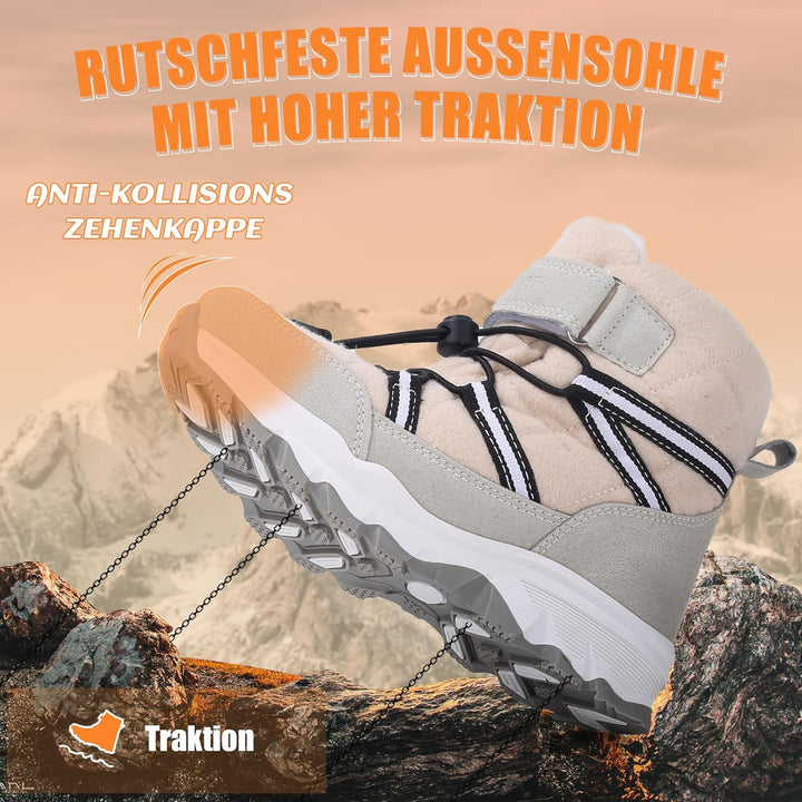 visionreast Winterstiefel Mädchen Winterschuhe Kinder Junge Wanderschuhe mit Wollfutter Schneestiefe