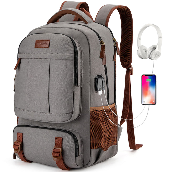 Tzowla Canvas Laptop Rucksack aus Segeltuch,Reise Backpack Tasche Herren und Damen,Arbeit Reiserucks