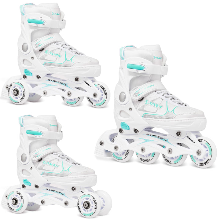 RAVEN 3in1 Inline Skates Triskates Rollschuhe Inliner für Kinder und Erwachsene verstellbar 37-40 (2