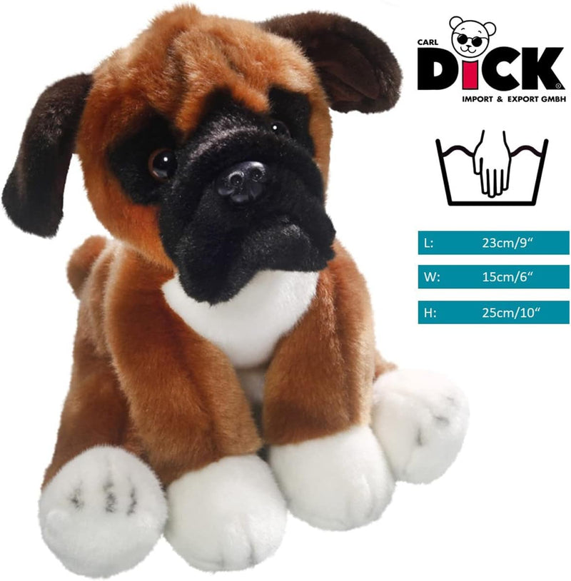 Carl Dick Boxer Hund, Plüschtier, Kuscheltier ca. 25cm 3344 Bo - Braun-schwarz-weiss, Bo - Braun-sch