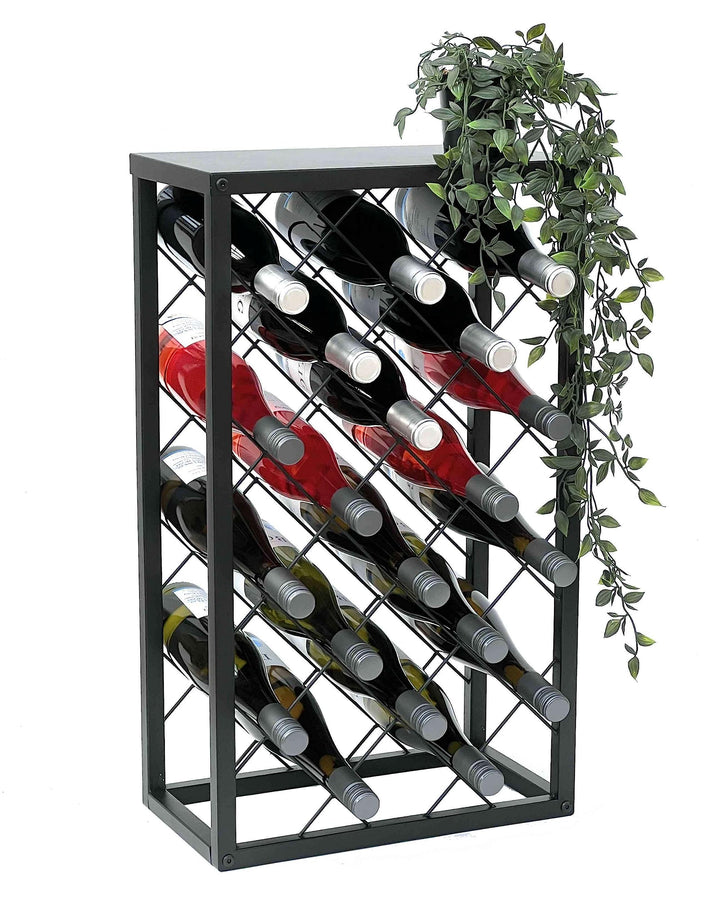 DanDiBo Weinregal Metall Schwarz Stehend 96434 Flaschenregal 68 cm Weinhalter Flaschenhalter Modern