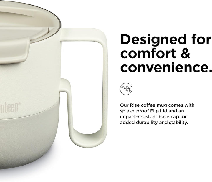KleanKanteen RiseMug mit Flip Lid in der Farbe: Tofu, 414ml, aus Edelstahl hergestellt, spülmaschine