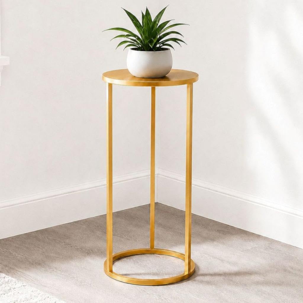 DanDiBo Blumenhocker Metall Gold Rund Blumenständer Beistelltisch 96510 Blumensäule Modern Pflanzens