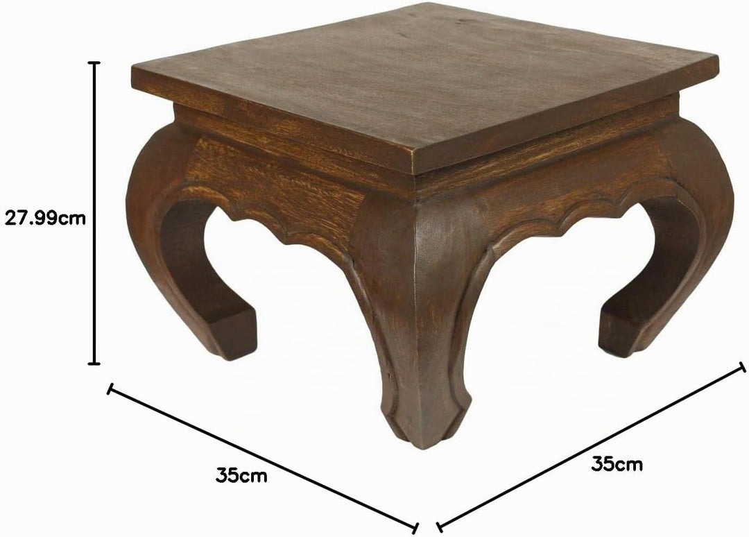 Oriental Galerie Opiumtisch Dunkelbraun - 35cm Beistelltisch Tischchen Hocker Blumenhocker Akazienho