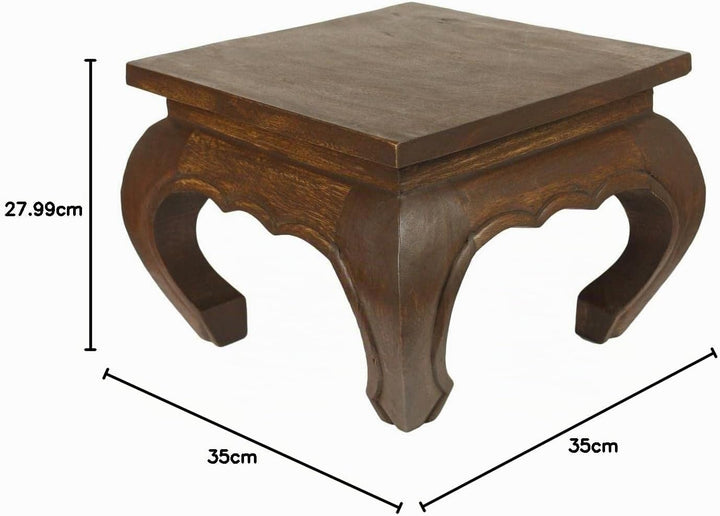 Oriental Galerie Opiumtisch Dunkelbraun - 35cm Beistelltisch Tischchen Hocker Blumenhocker Akazienho