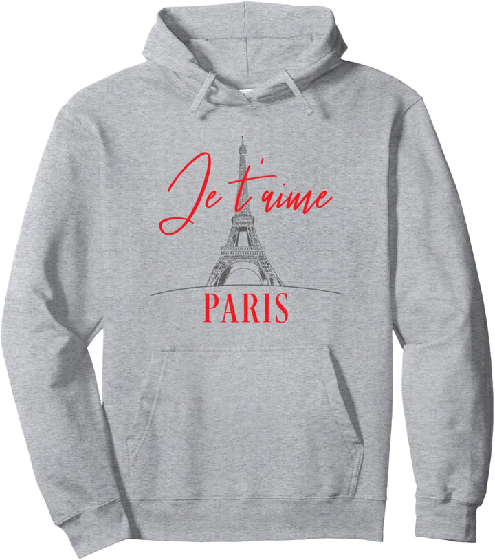 Eiffel Tower Paris France Je t'aime I Love You Souvenir Pullover Hoodie
