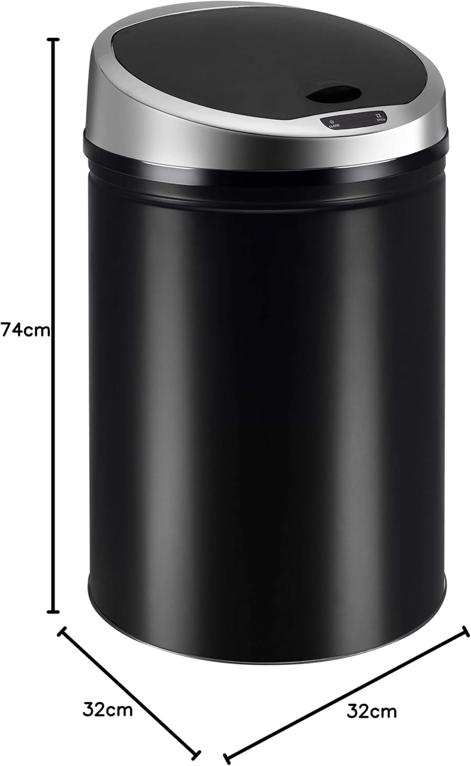Ribelli Edelstahl Mülleimer 40 Liter - Abfalleimer mit Sensor - automatisches Öffnen und Schliessen