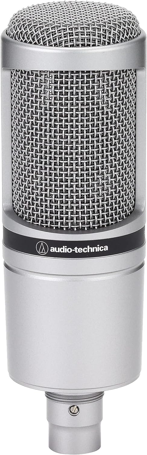 Audio-Technica AT2020 Kondensatormikrofon mit Nierencharakteristik (XLR Anschluss) für Voiceover, Po