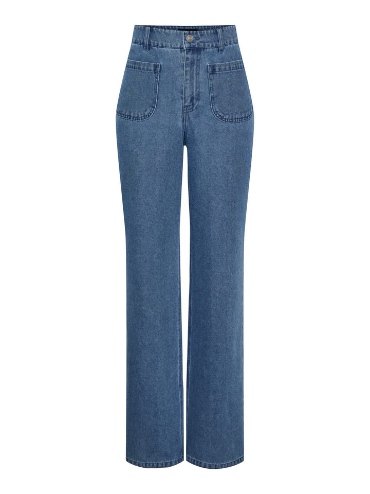 PIECES Damen Pcama Hw Wide Jeans Lb Bc Jeanshose XS Light Blue Denim, XS Light Blue Denim