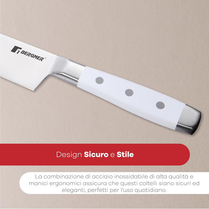 4ER SET MESSER AUS EDELSTAHL WEISS NATÜRLICH BG Weiss 4-tlg, Weiss 4-tlg