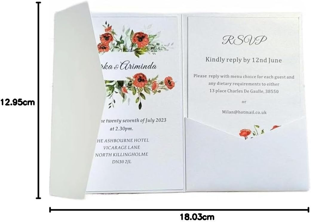 Weisse Briefumschläge für Hochzeitseinladungen aus schimmerndem Perlmuttpapier, 25 Stück (Perlweiss)