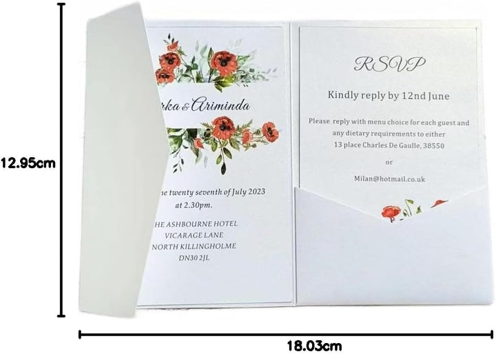 Weisse Briefumschläge für Hochzeitseinladungen aus schimmerndem Perlmuttpapier, 25 Stück (Perlweiss)
