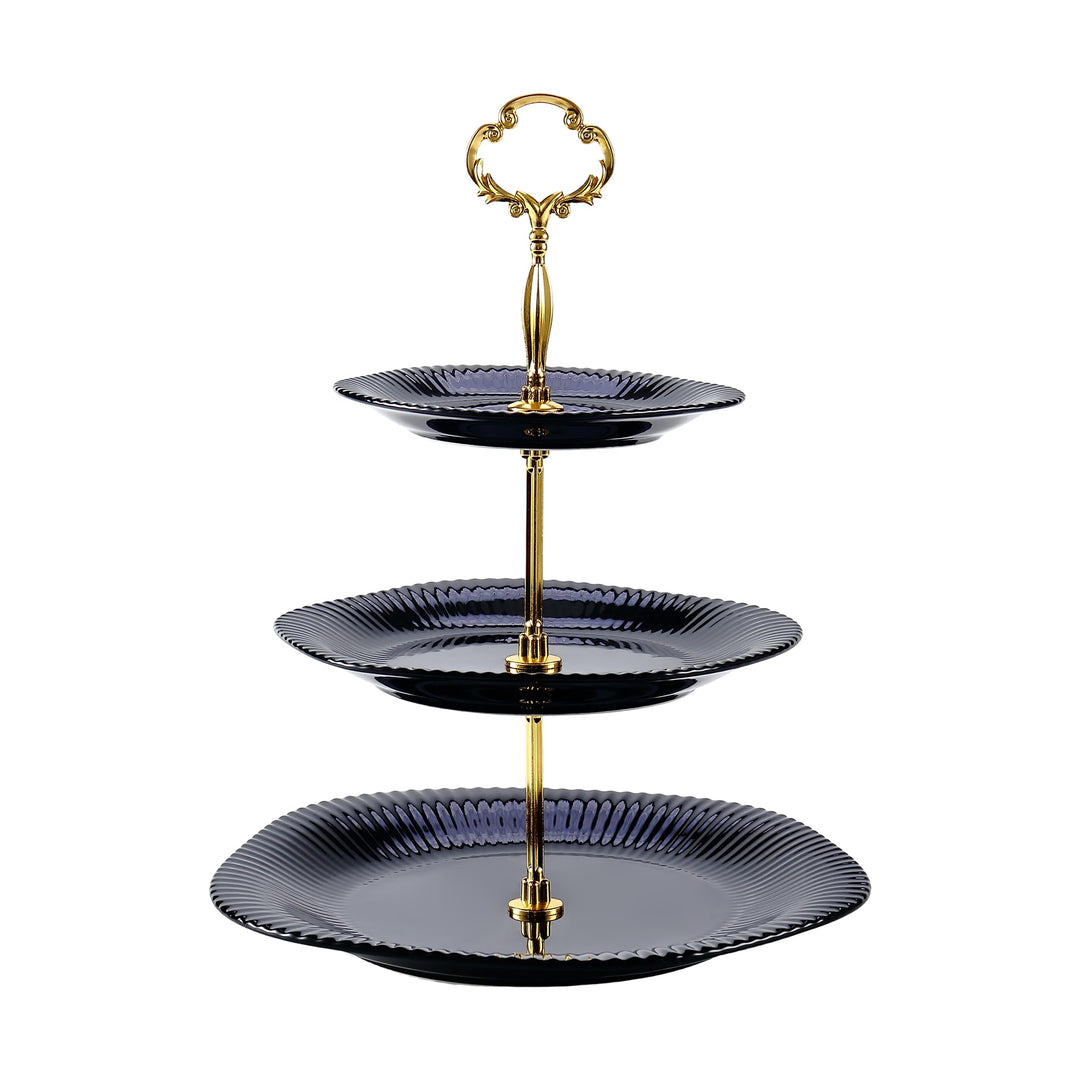 3 Schicht Keramik Tortenständer für Hochzeiten, Desserttisch Display Set für Teepartys Servierplatte