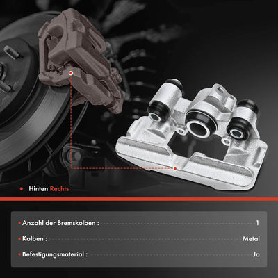 Frankberg 1x Bremssattel Bremszange Hinten Rechts Kompatibel mit Yaris NCP1 NLP1 SCP1 P1 P9 1.0L-1.5