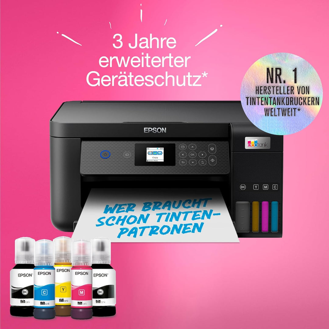 EcoTank ET-2850 A4-Multifunktions-Wi-Fi-Tintentankdrucker, mit einem im Lieferumfang enthaltenen Vor