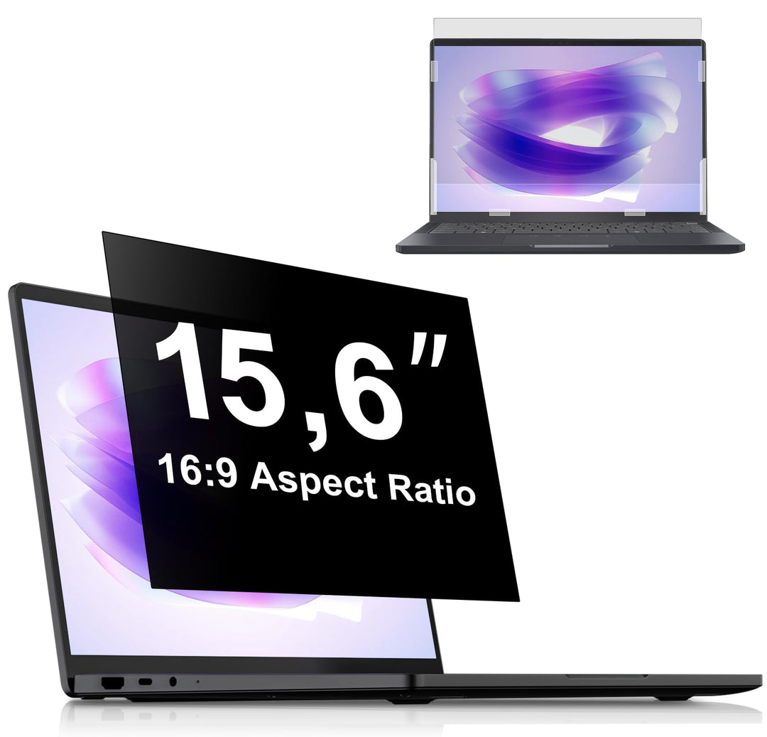 PYS Laptop Blickschutzfolie 15,6 Zoll Anti Spy Blaulicht Blendfrei Sichtschutz Folie 16:9 Abnehmbare