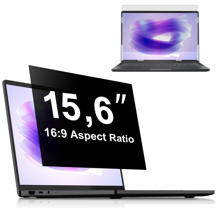 PYS Laptop Blickschutzfolie 15,6 Zoll Anti Spy Blaulicht Blendfrei Sichtschutz Folie 16:9 Abnehmbare