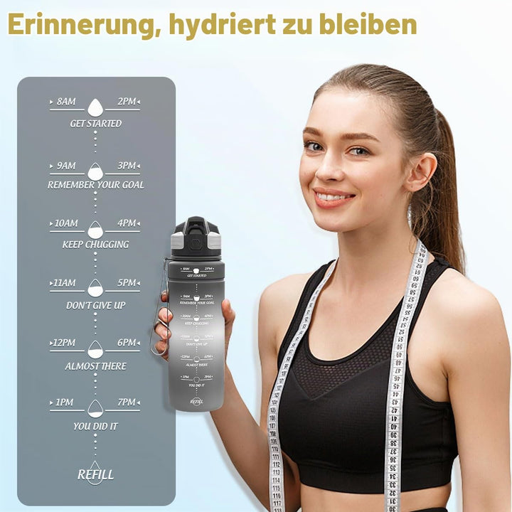 Niggeey Sport Trinkflasche 500ml, 700ml, 1L, 1,5L Trinkflasche Kinder Auslaufsicher, BPA-frei Tritan