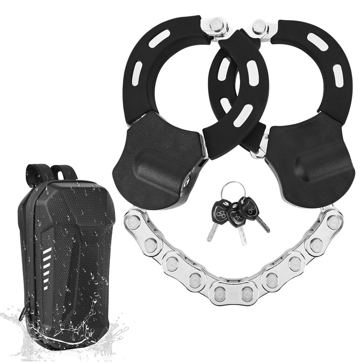 Pfloge® E Scooter Schloss, Handschellenschloss mit Wasserdichte Tasche 3L, Schloss für E Scooter mit