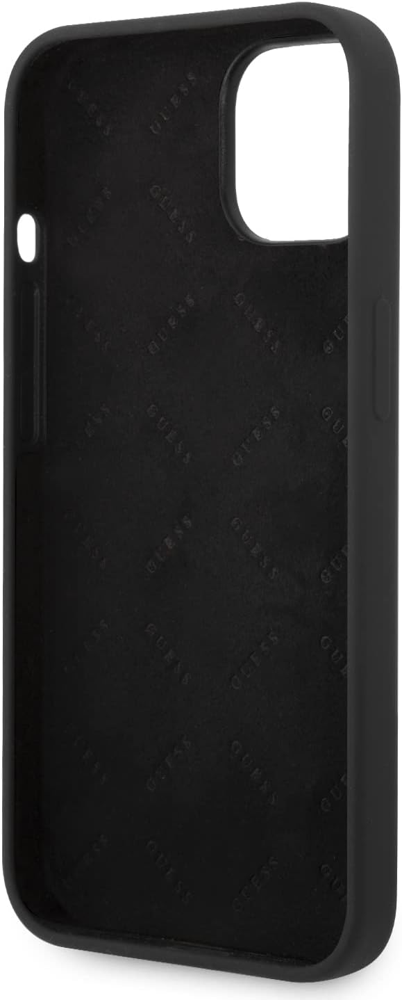 Guess GUHCP14SSLSMK hülle für iPhone 14 6,1" schwarz/Black Hard case Silicone Vintage Gold Logo, sch