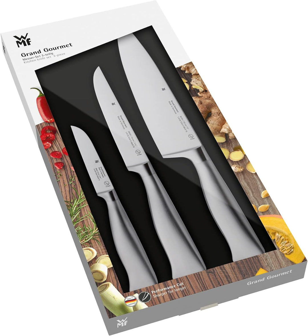 WMF Grand Gourmet Messerset 3teilig Made in Germany, 3 Messer geschmiedet, Küchenmesser, Performance