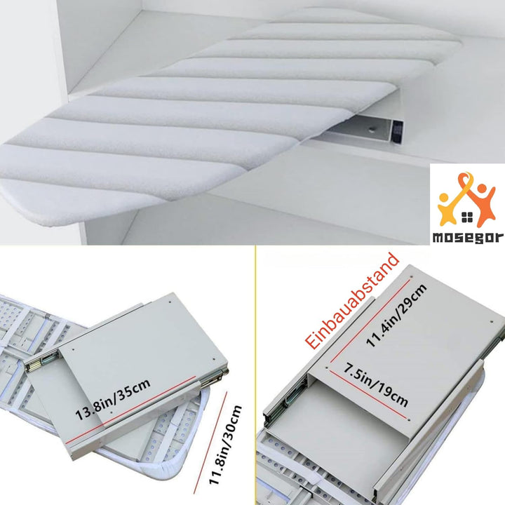 Mosegor Ausziehbares Bügelbrett für Möbel Klappbares Tischbügelbrett Verstecktes Bügelbrett für den