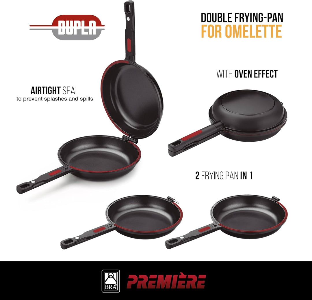 Bra Dupla Premiere Doppel-Pfanne aus Aluminiumguss mit Antihaftbeschichtung, geeignet für alle Herda