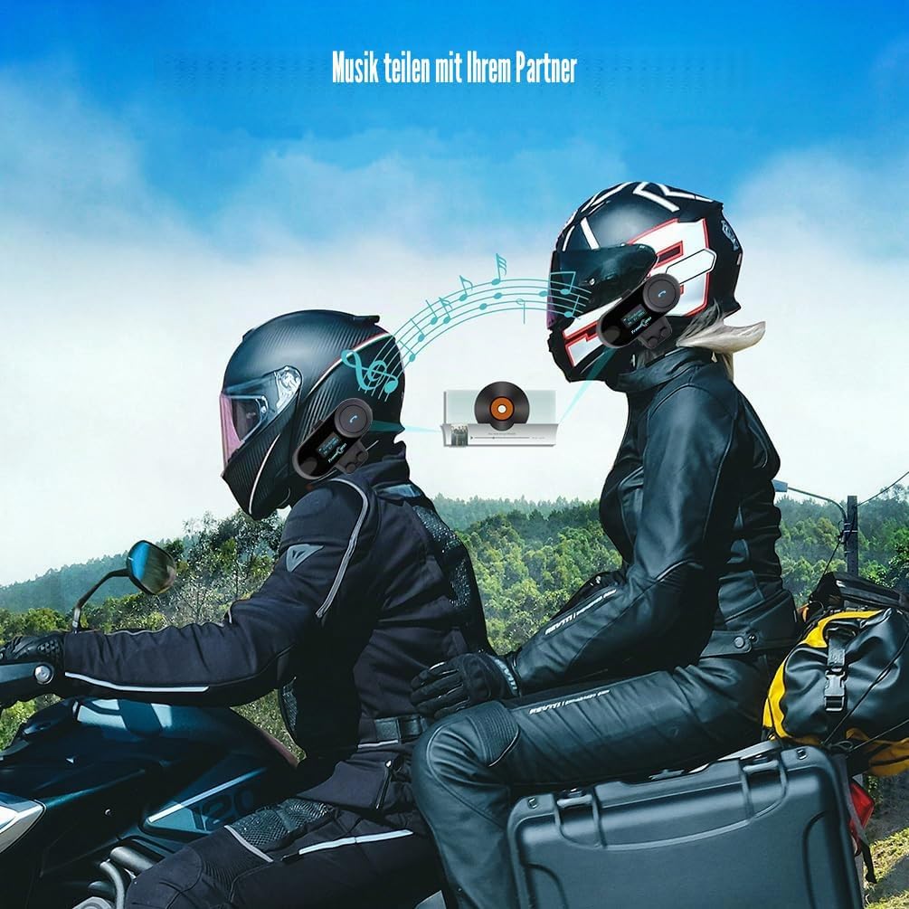 FreedConn TCOM-SC Motorrad Gegensprechanlage Headsets Motorradhelm Intercom Wasserdicht Wireless Int