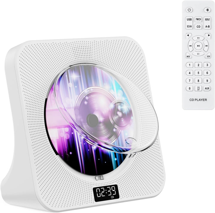 Gueray Desktop CD Player Bluetooth CD-Spieler mit Lautsprechern für Zuhause Tragbarer CD-Player mit