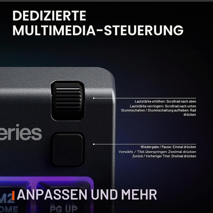 SteelSeries Apex 3 TKL RGB Gaming Tastatur - Tenkeyless Compact Formfaktor - 8-Zonen RGB Beleuchtung
