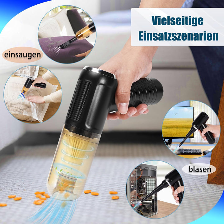 2024 Letzte Version Autostaubsauger, 25000pa Kabellos Handstaubsauger Akku,Mini Staubsauger 12V DC 2