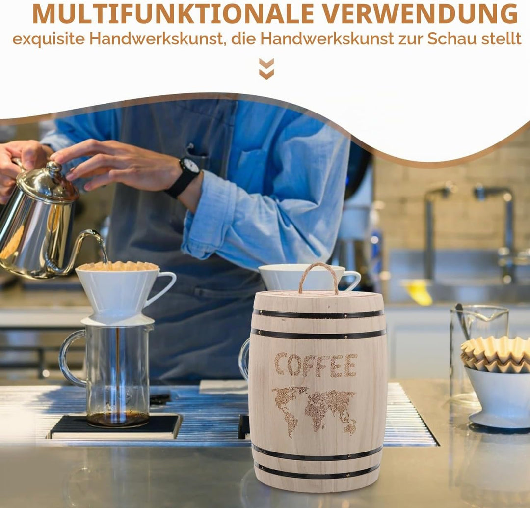 Kleines Holzfass Mit Deckel Vorratsdosen im Vintage Design HolzkanisterbehäLter FüR Die BauernküChe