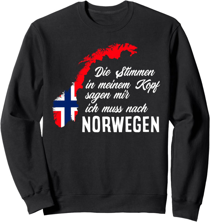 Stimmen Kopf Norwegen-Fan Urlauber Lustiges Norwegen Sweatshirt