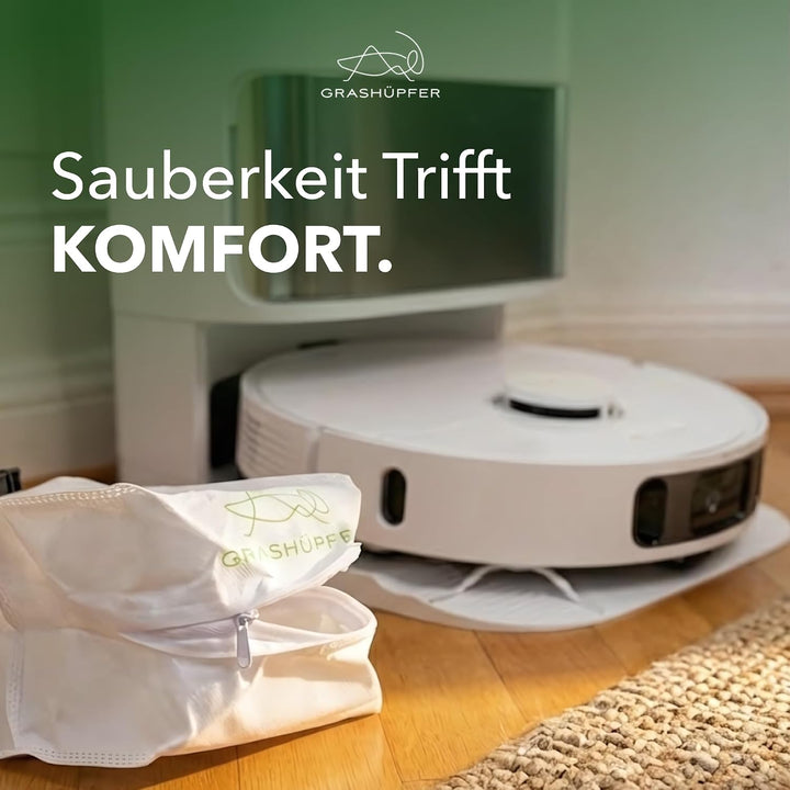 GRASHÜPFER® 3 Stück Wiederverwendbare Staubbeutel für Dreame mit Reissverschluss für Dreame X40, X30