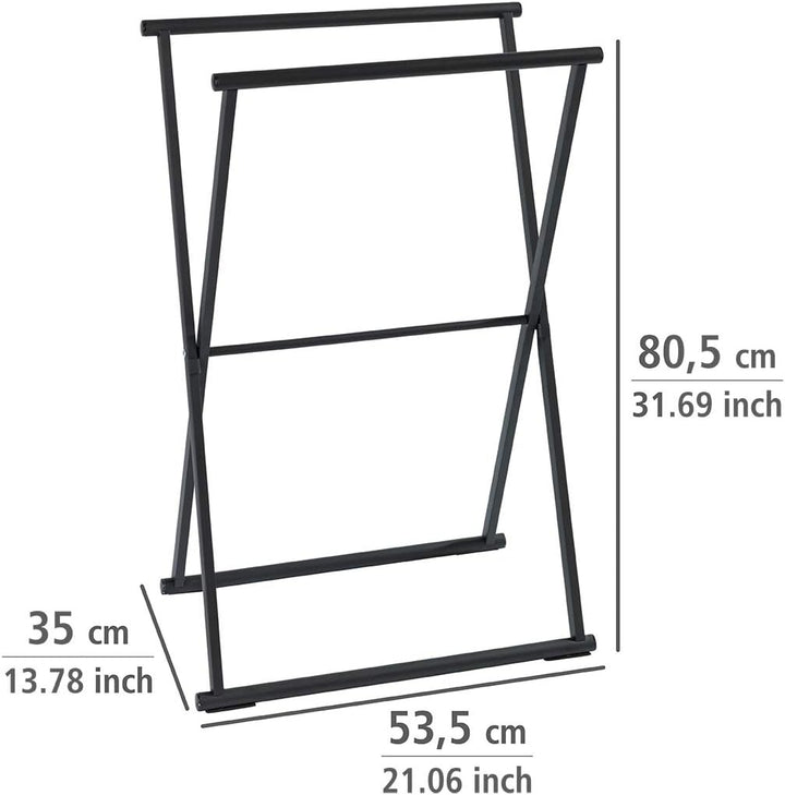 WENKO Handtuchständer Lava Schwarz matt, Masse (B x H x T): 53.5 x 80.5 x 35 cm, Schwarz
