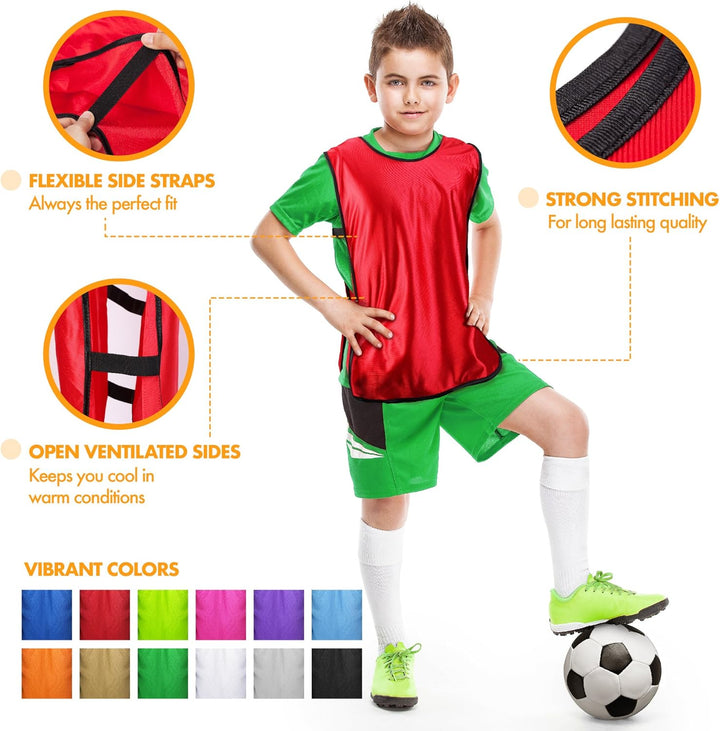Sporttrikot für Kinder, Junioren und Erwachsene (12er Pack) Perfekt für Basketball, American Footbal