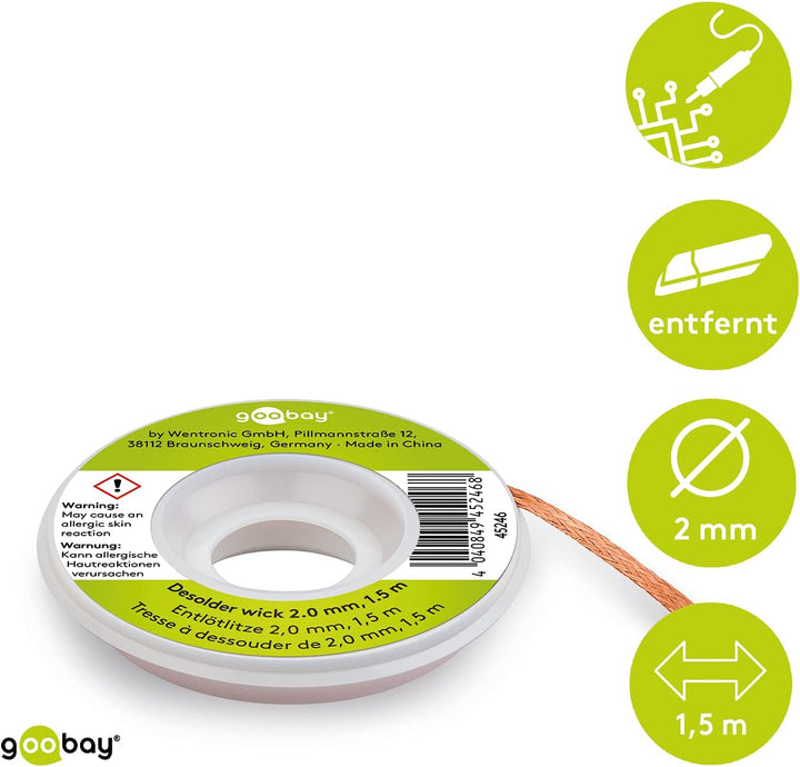 Ersa Lötkolben Multitip C 25 25W 230V 0920BD &amp; Goobay 45246 Entlötlitze 2mm reines Kupfer Entlötdrah
