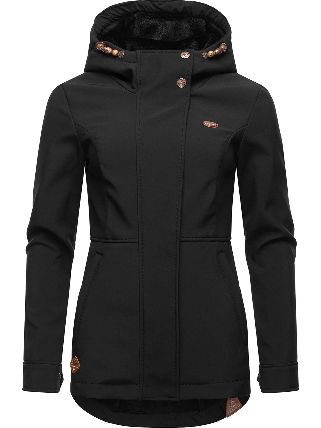 Ragwear Damen Übergangsjacke Softshelljacke wasserdicht atmungsaktiv mit Kapuze Yba XS-6XL 6XL Black