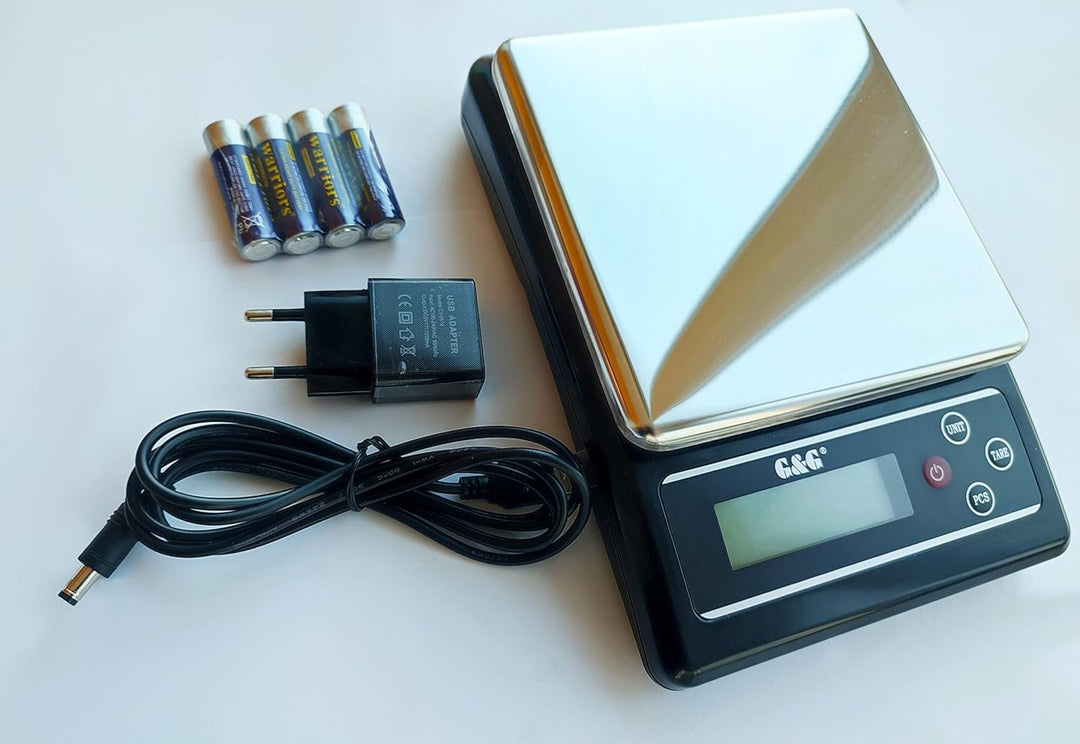G&amp;G KF-B Küchenwaagen, 6kg -3kg / 0.1g einstellbare Abschaltautomatik, Feinwaage Digitalwaage, mit N