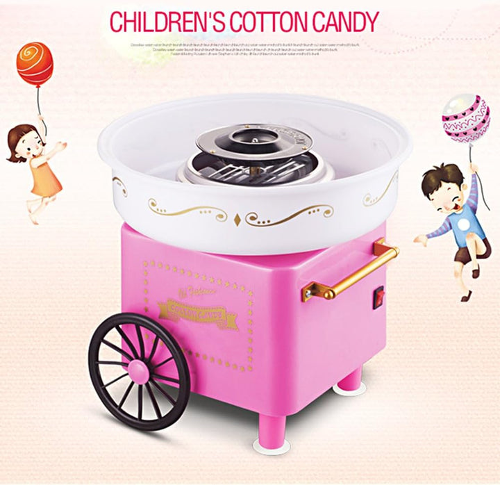 Zuckerwattemaschine für Ihr Zuhause mit 10 Zuckerwattestäbchen und Messlöffeln Retro Cotton Candy (B