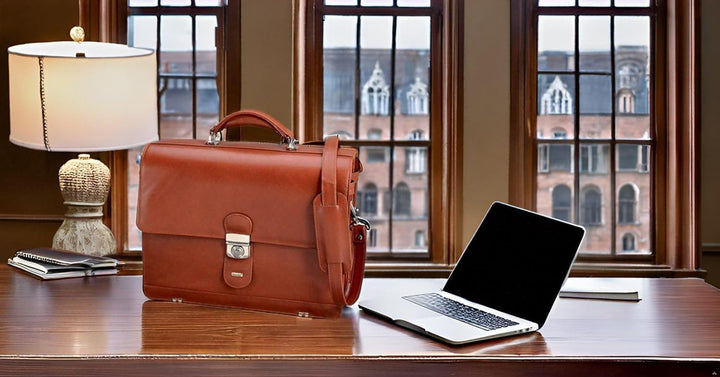 Alassio 47124 - Aktentasche MOCCA, aus echtem Leder, ca. 38 x 30 x 16 cm, cognac