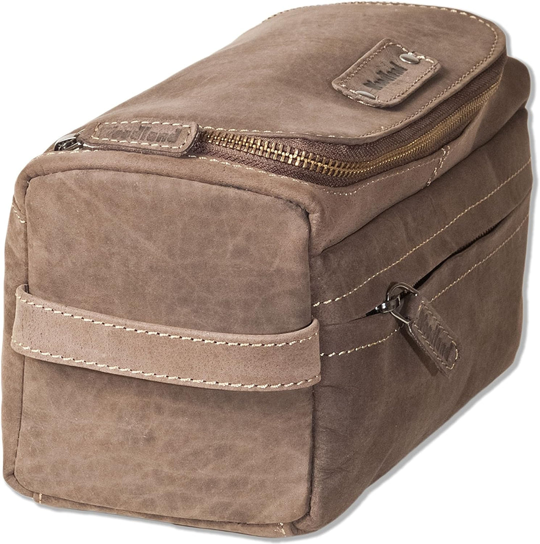 Grosse KULTURTASCHE WASCHTASCHE der Marke Woodland aus weichem, naturbelassenem Büffelleder in Dunke