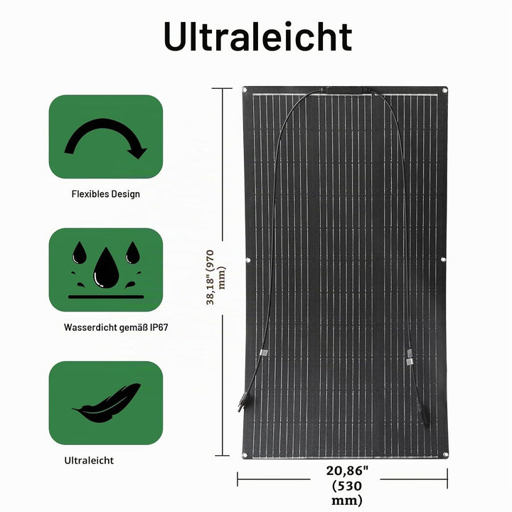 200W 12V Flexibel Solarpanel ETFE 2 * 100W Monokristallin Solarmodul für 12V/24V Batterien Marine Wo